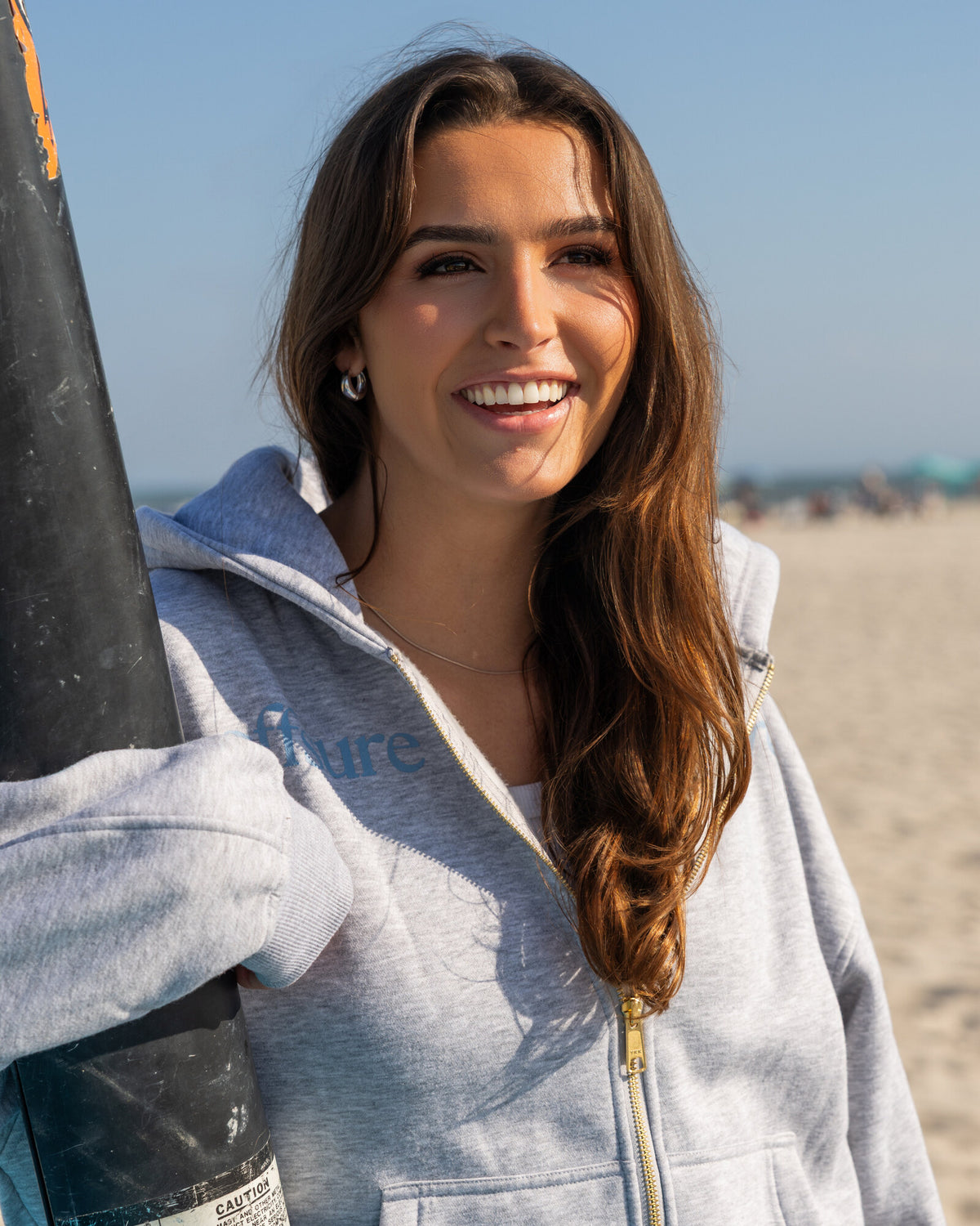 Offsure Full-Zip Hoodie in Lt Grey Heather, worn on the shoot